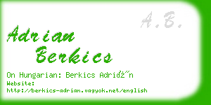 adrian berkics business card